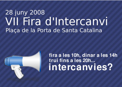 banner de la VII Fira d'Intercanvi a la Plaça dels Pins