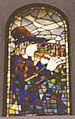 Vidriera de l'esglsia del Mercat de Sant Nicols a Hamelin (Alemanya)